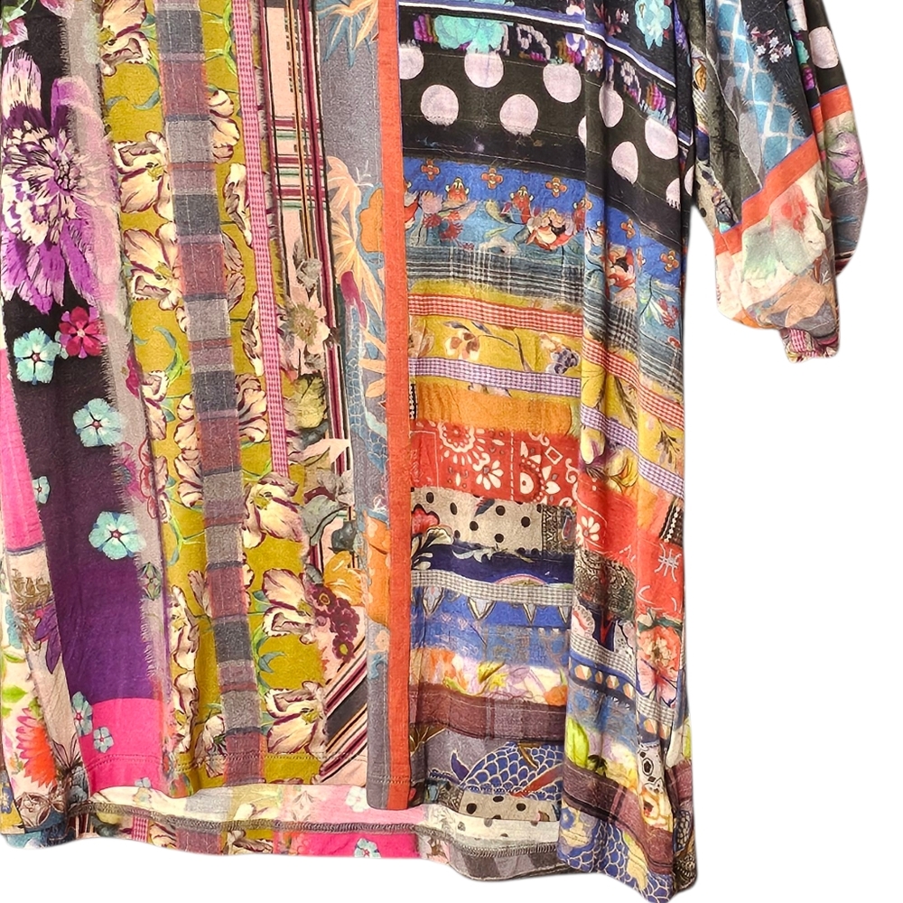 Johnny Was Patchwork Puff Sleeve Sonnet Bamboo We… - image 3